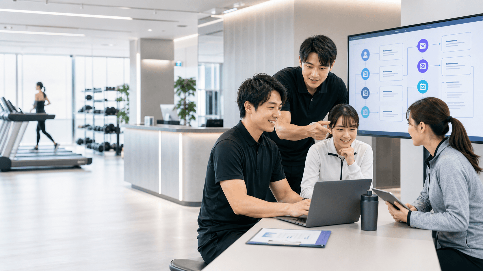 フィットネス業界向けAI研修とは?ジム業務の自動化例・導入手順を解説