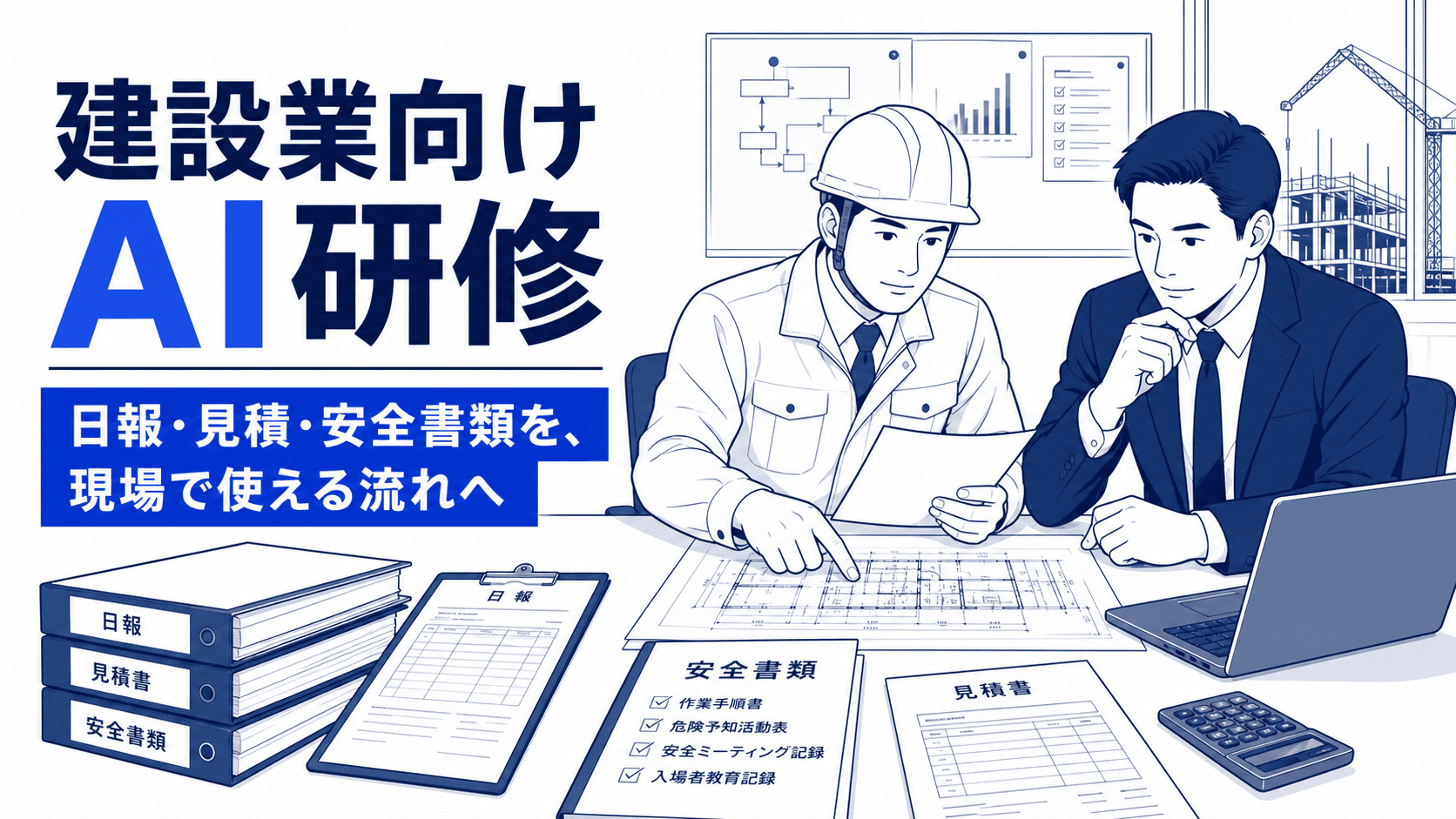 建設業向けAI研修|日報・見積・安全書類を業務実装する方法