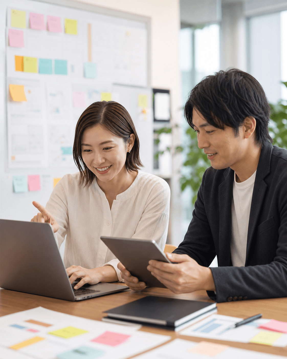 研修後に社員自身でAIを改善する様子
